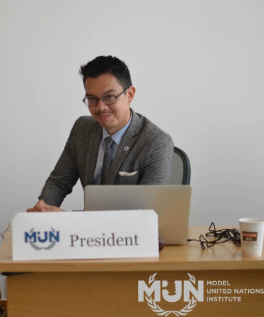 Ryan during a simulation at the MUN Institute in the summer of 2015